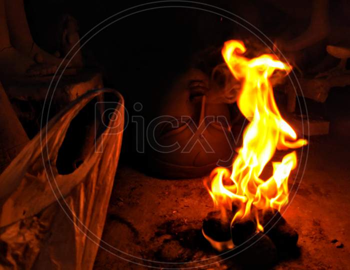 PHOTOGRAPHY OF FIRE DURGA