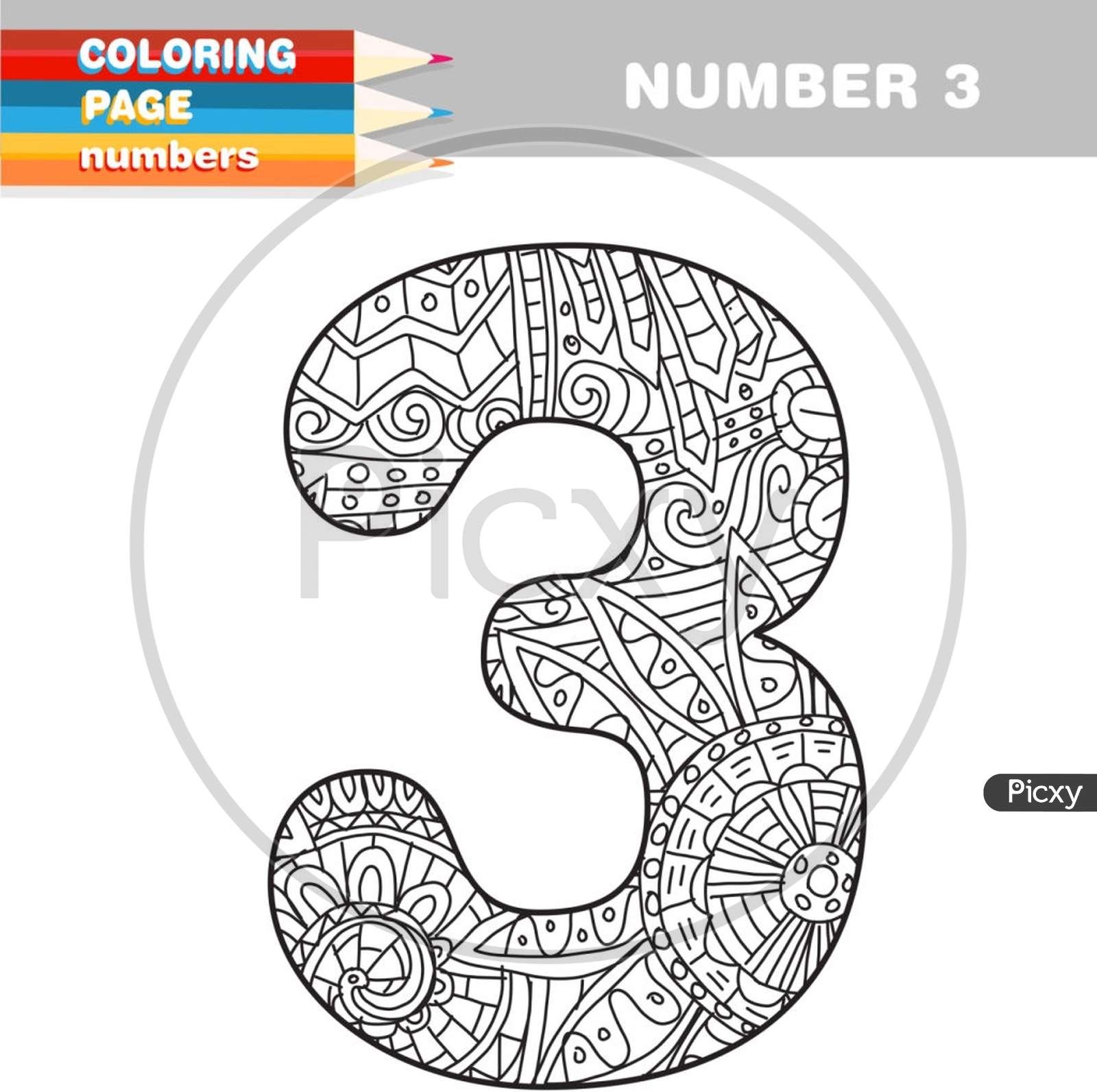Download Image Of Coloring Book Numbers Hand Drawn Template For Kids Ou485497 Picxy