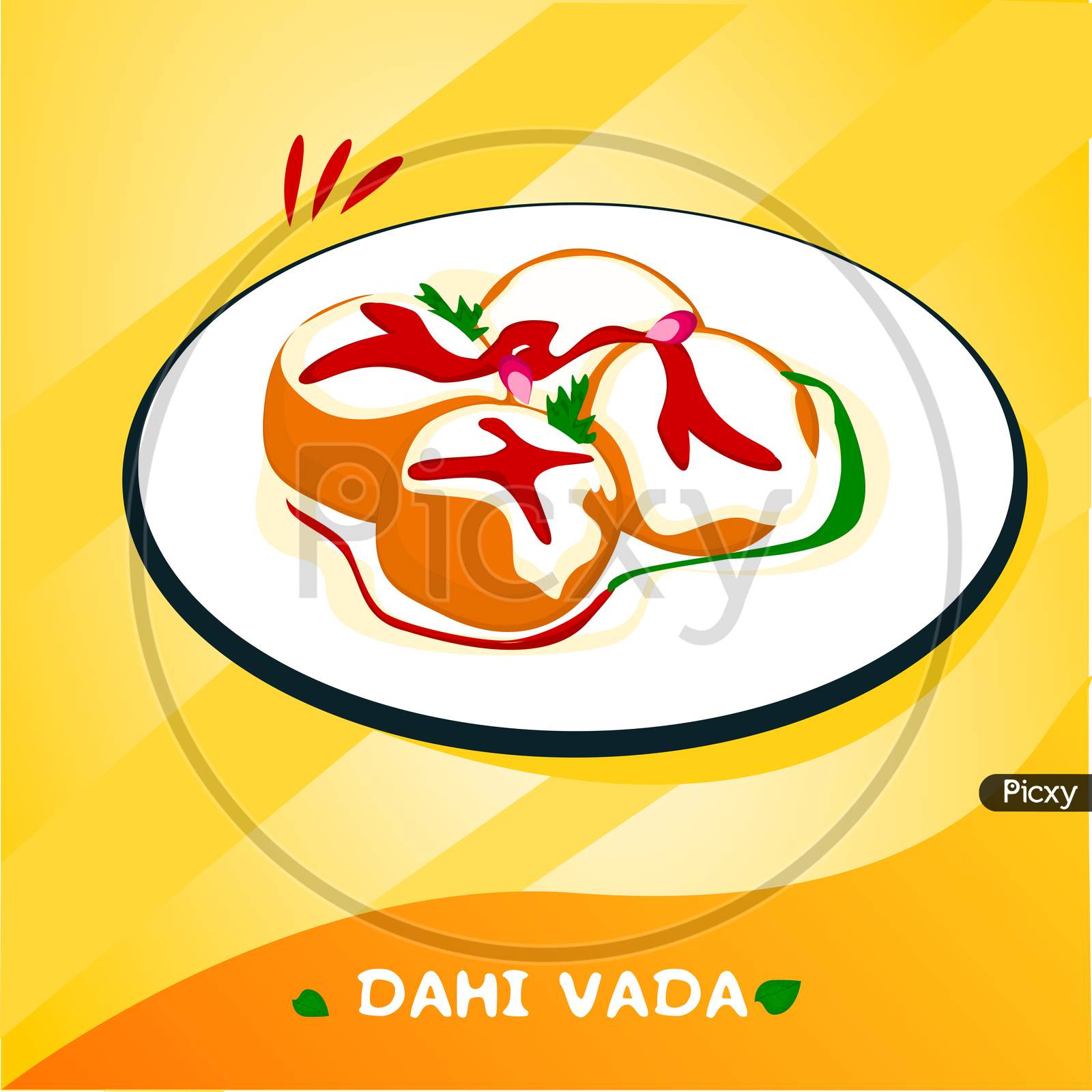 dahi vada indian mumbai street Food Vector