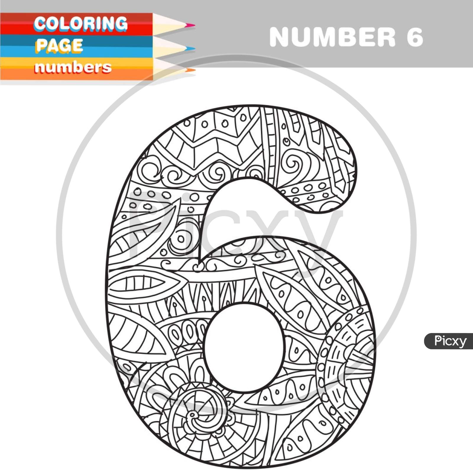 Download Image Of Adult Coloring Book Numbers Hand Drawn Template Cy376693 Picxy