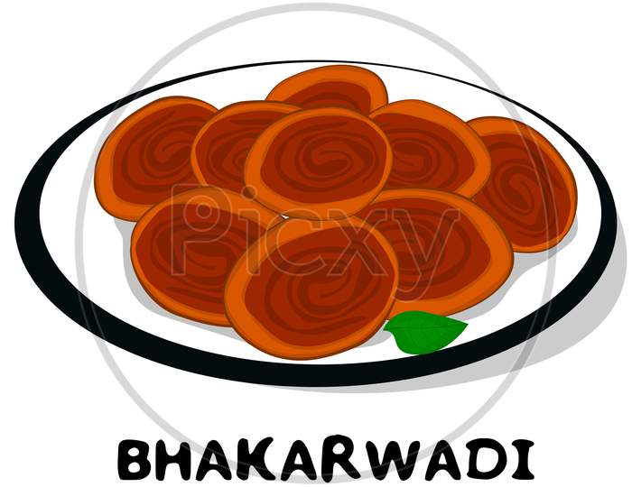 bhakarwadi indian Maharashtra Food Vector