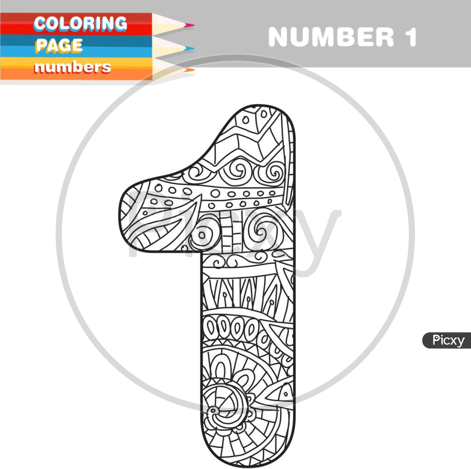 Download Image Of Coloring Book Numbers Hand Drawn Template For Kids Ei175462 Picxy