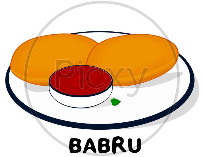Babru Himachal pradesh Food Vector