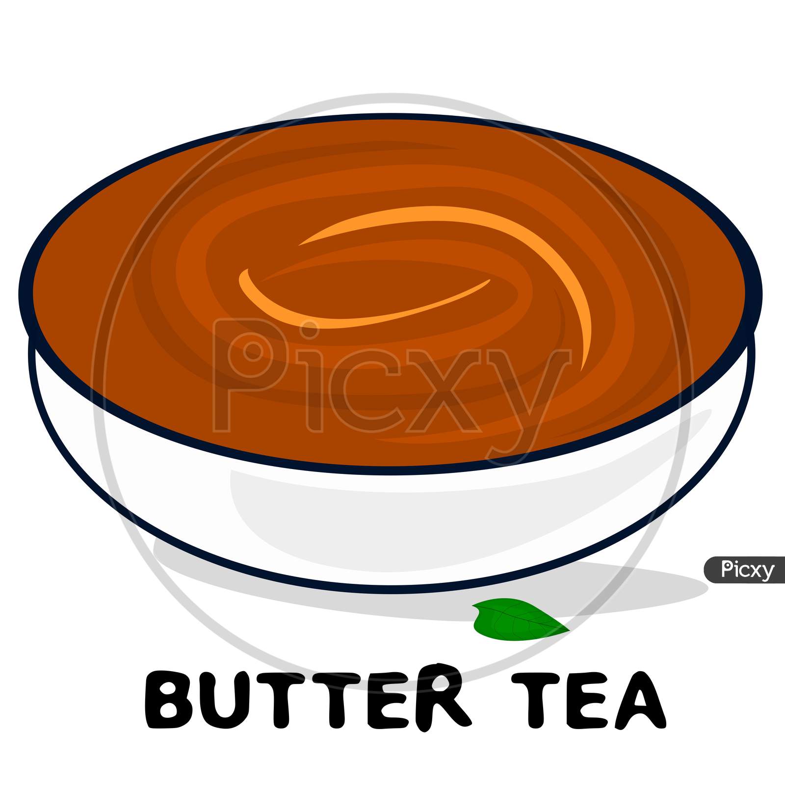 Butter Tea indian Jammu and Kashmir Food Vector