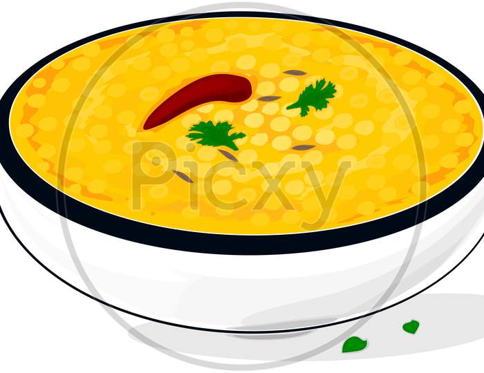 Dal Fry Indian Food Vector