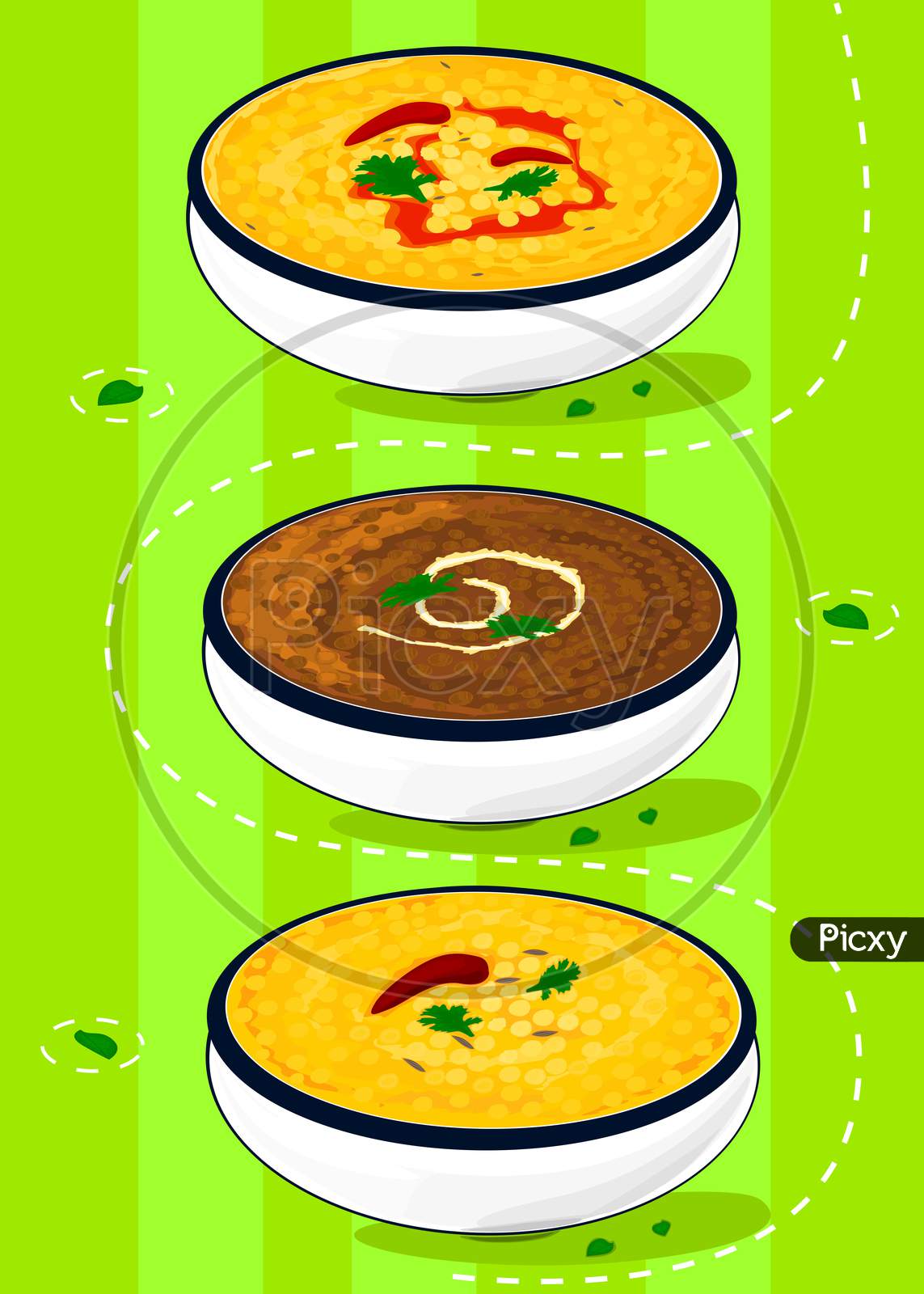 Indian Dal or Lentils Food flyer Editable Vector