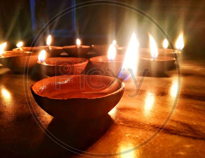 Diya in Diwali festival for Laxmi pooja ( worship)