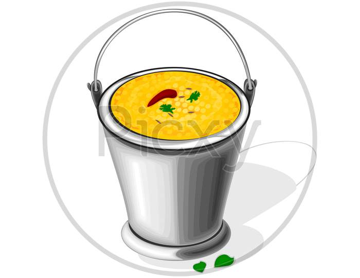 Dal Fry Curry Indian Food Vector