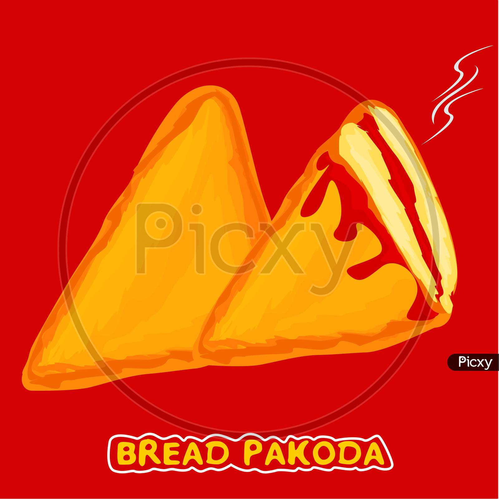 Bread Pakora or Pakoda indian Street Food Vector