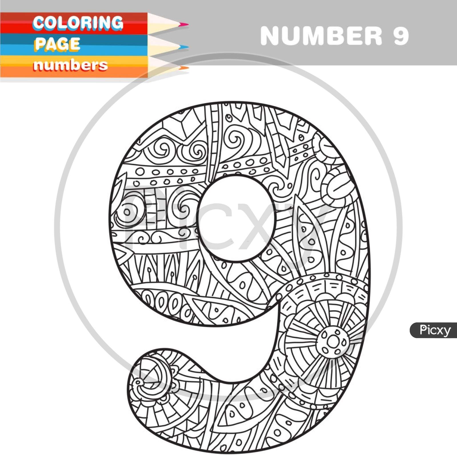 Download Image Of Coloring Book Numbers Hand Drawn Template For Kids Ic628198 Picxy