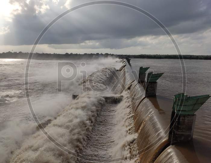 Flood Water at Wanakbori Dam