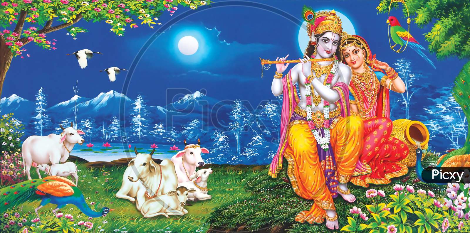 Image of Hindu Lord Radha Krishna Texture Wallpaper Background ...