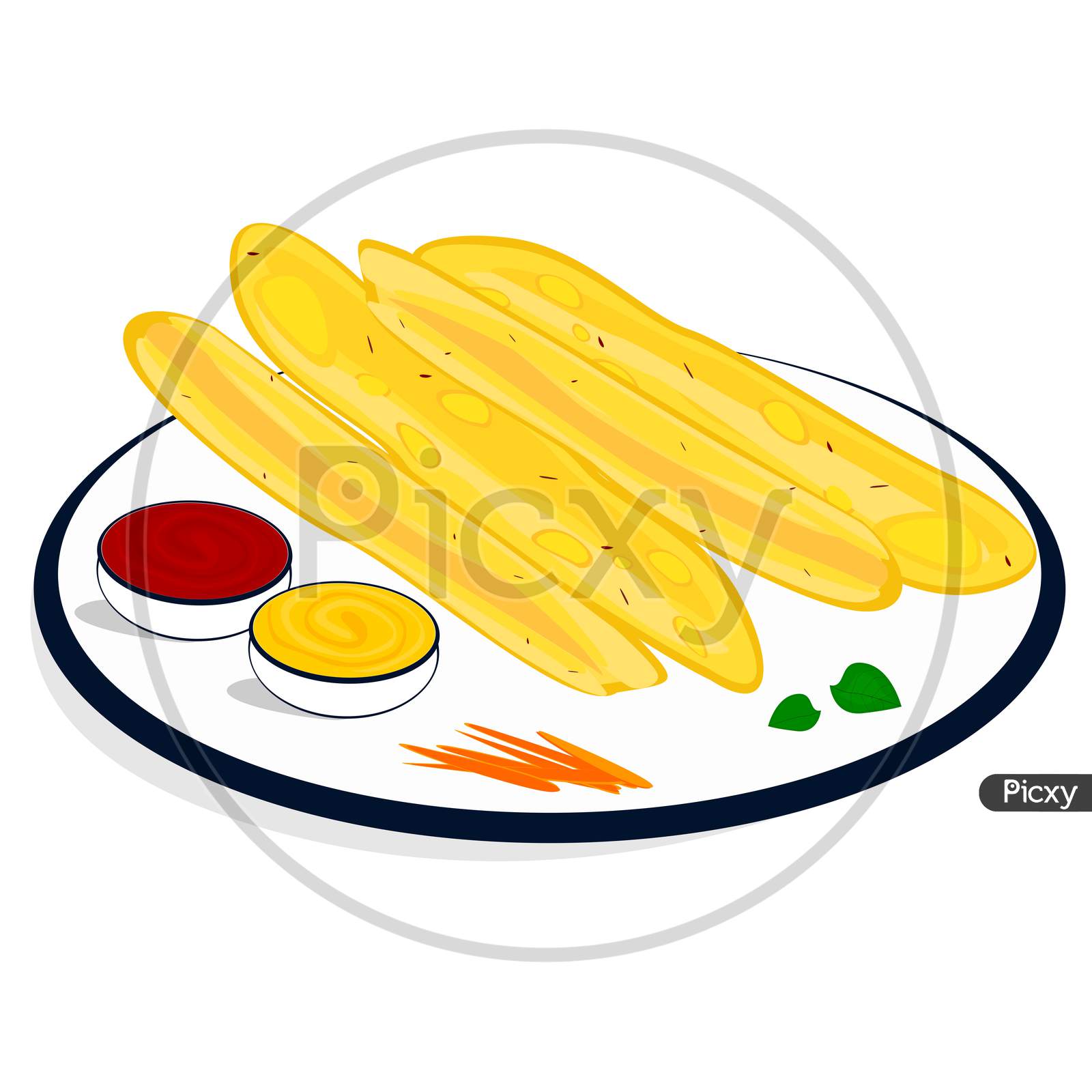 Fafda indian street Food Vector ,White Background