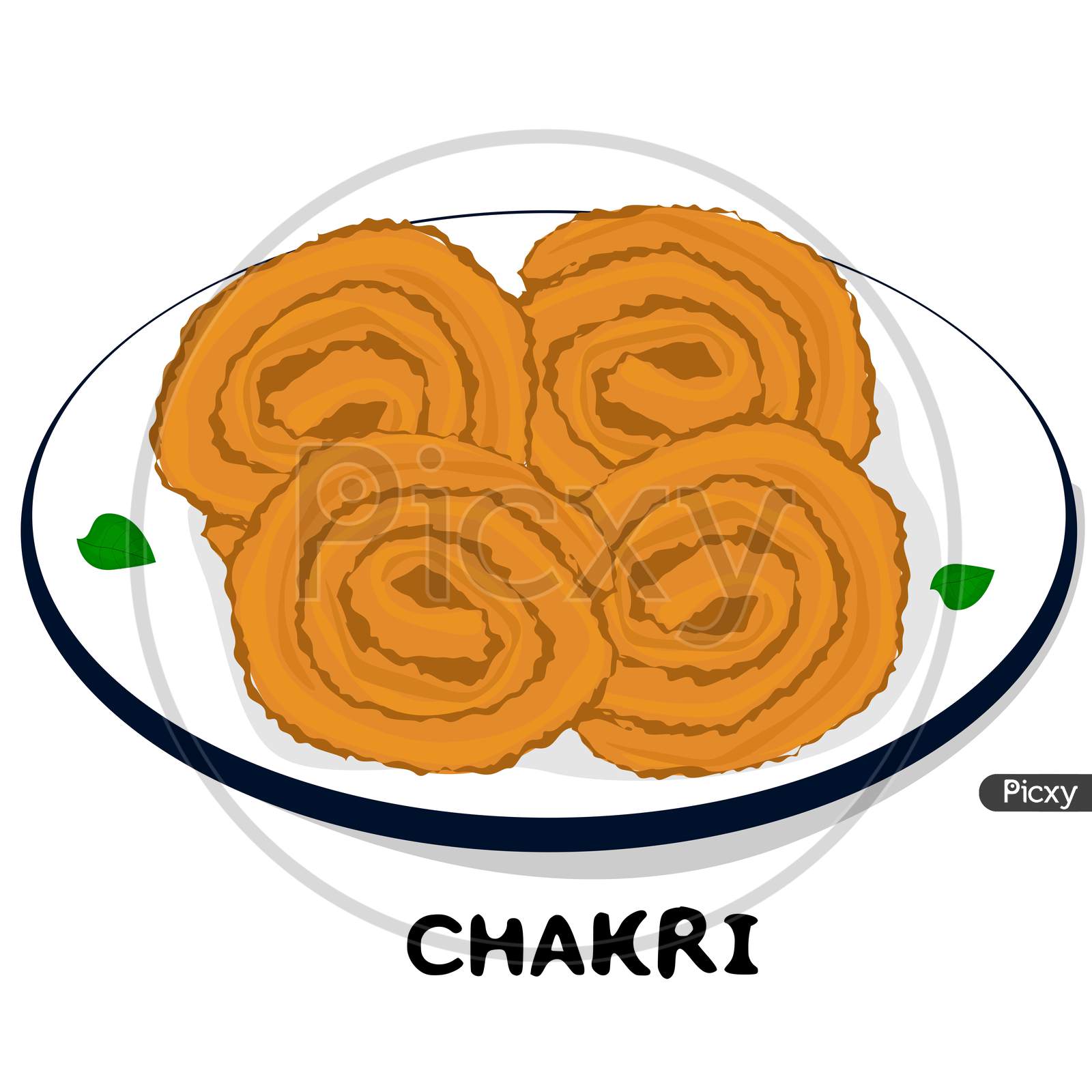 Chakri indian Gujarati Food Vector