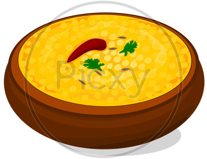 Dal Fry Indian Food Vector