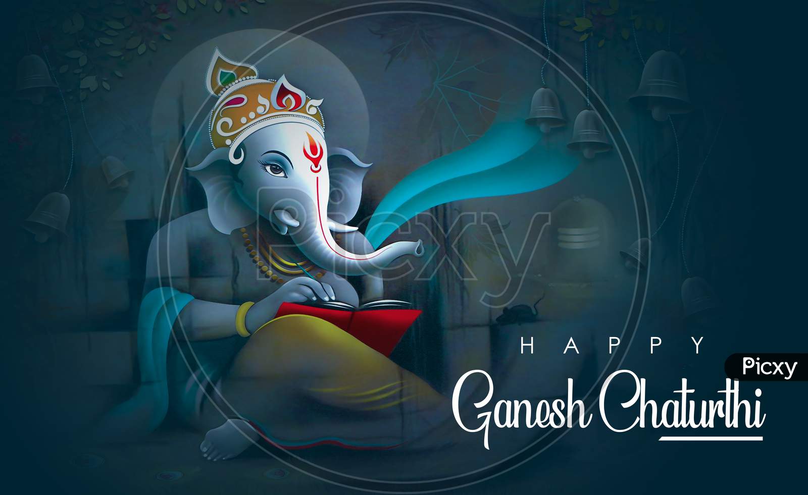 Creative Greeting Card,Poster Or Banner For Hindu Festival Ganesh Chaturthi Celebration Or Shubh Deepawali