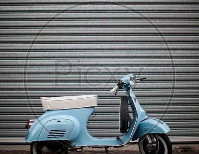 Blue scooter