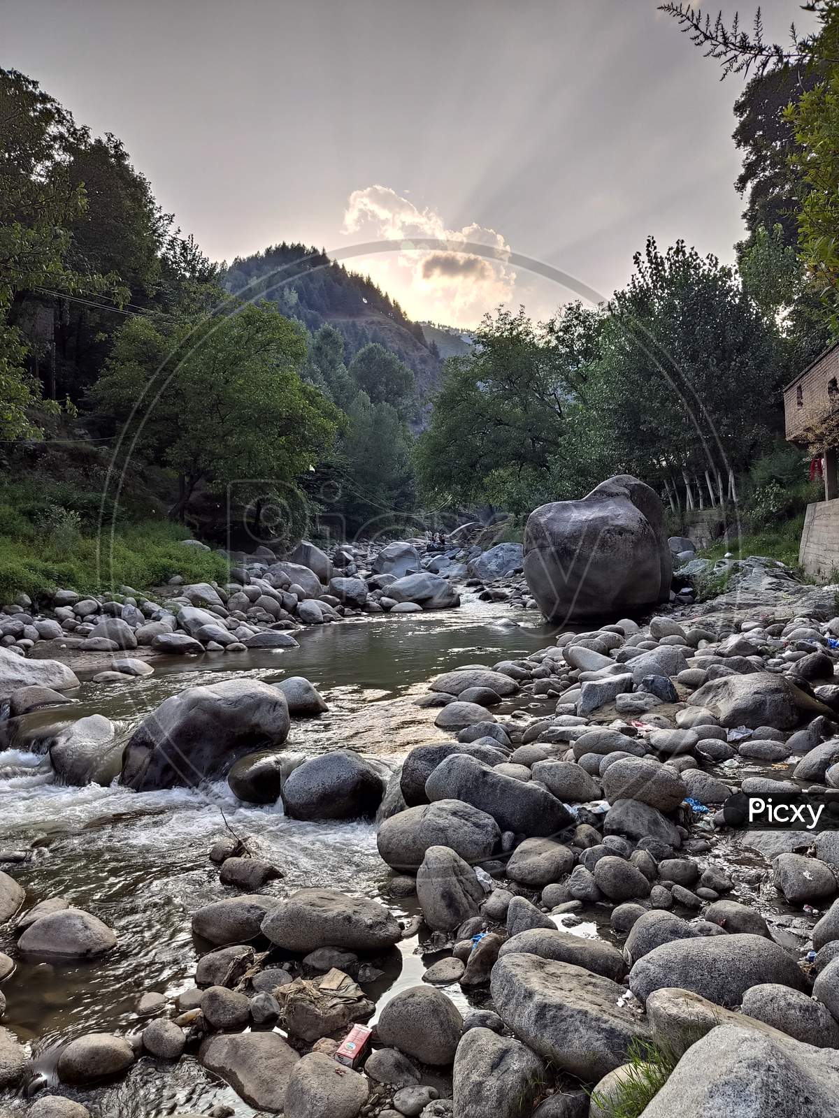 Rocks, River, Nature