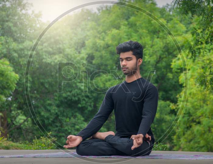 Indian yoga boy
