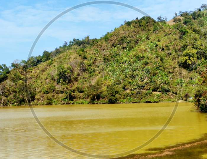 Nature Mountain Scene With Beautiful Lake In Bandharban,Chittagong .