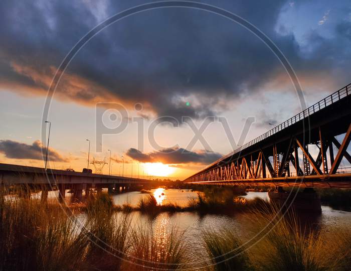 Sunset Chanab 2020 ,Bridge