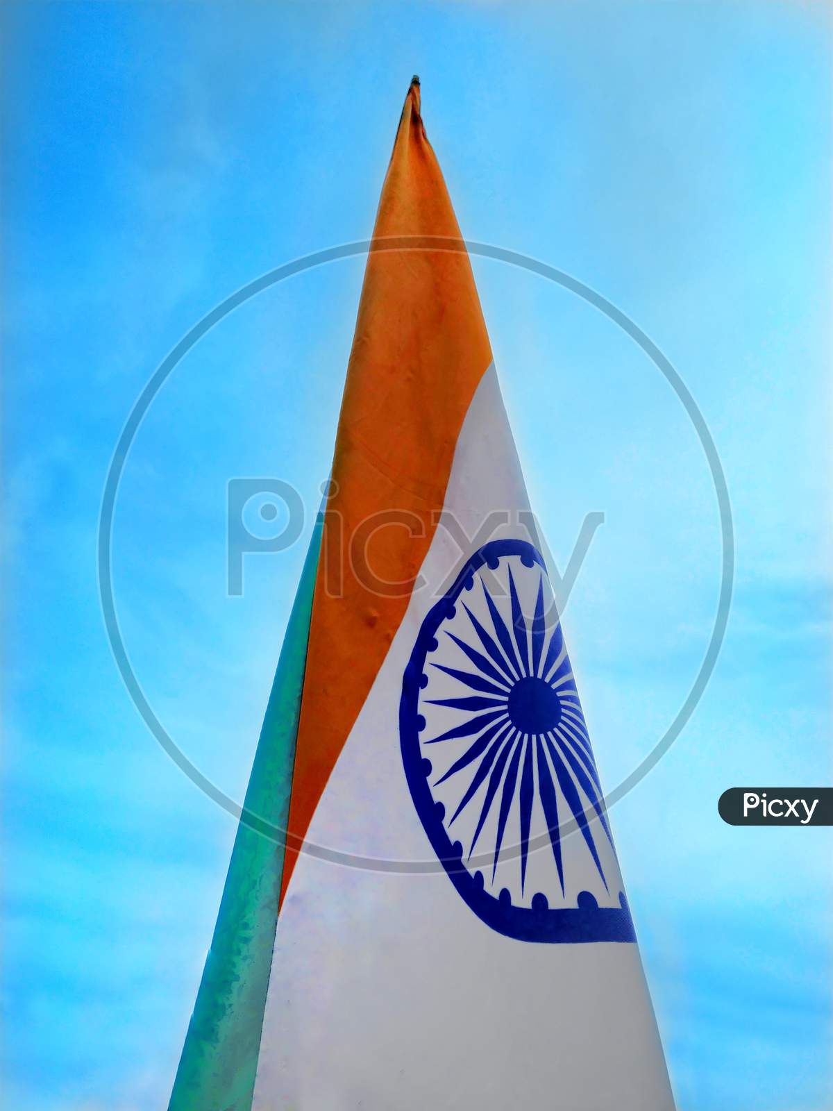 Indian flag waving.
