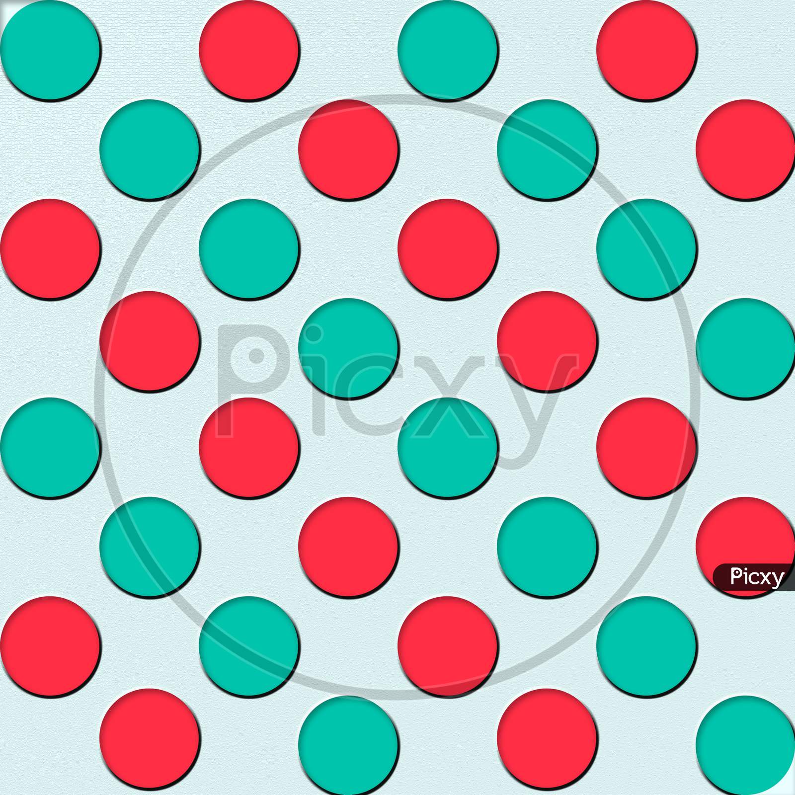 Illustration Of Red And Green Circles On A Blue Background