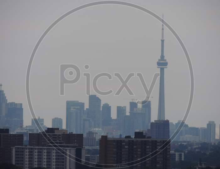 View of downtown Toronto on a Cloudy day