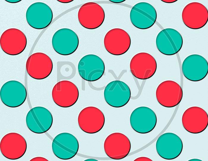 Illustration Of Red And Green Circles On A Blue Background
