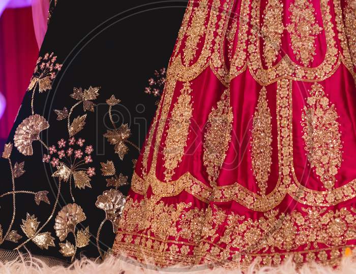 Black And Red Are Two Beautiful Indian Wedding Lehengas