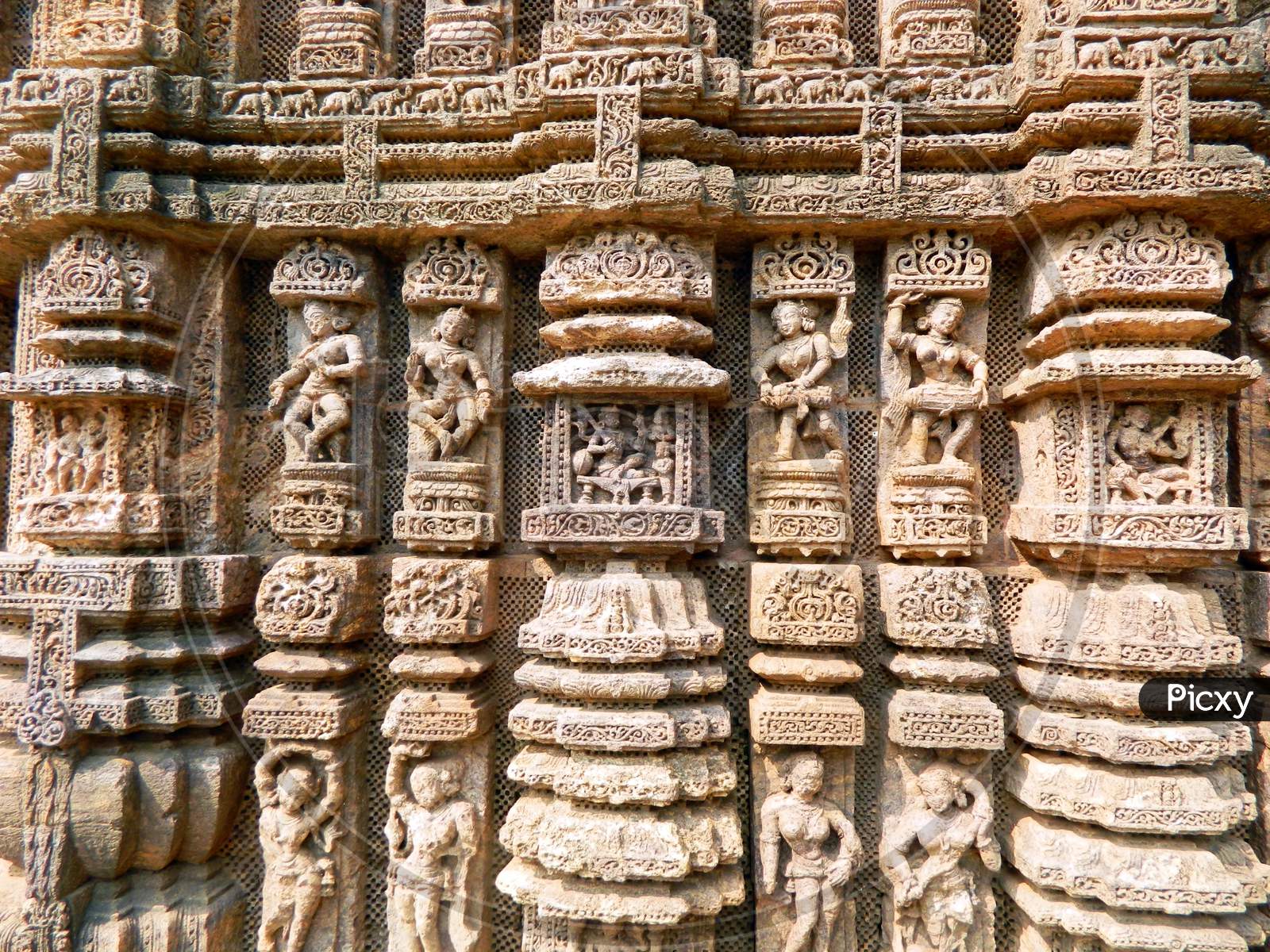 A portion of an wall of Konark Sun-Temple, Konark, Odisha