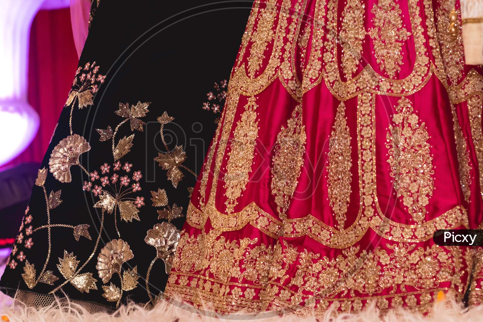 Black And Red Are Two Beautiful Indian Wedding Lehengas