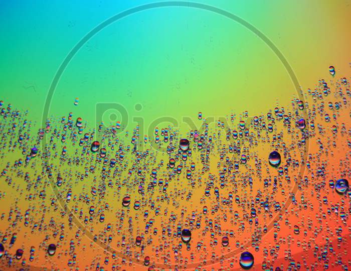 Abstract Colorful Water Drop Macro Photography