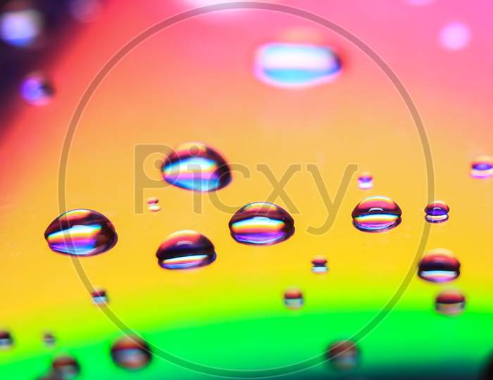 Abstract Colorful Water Drop Macro Photography