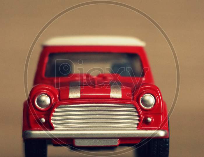 Toy car, red car, mini cooper