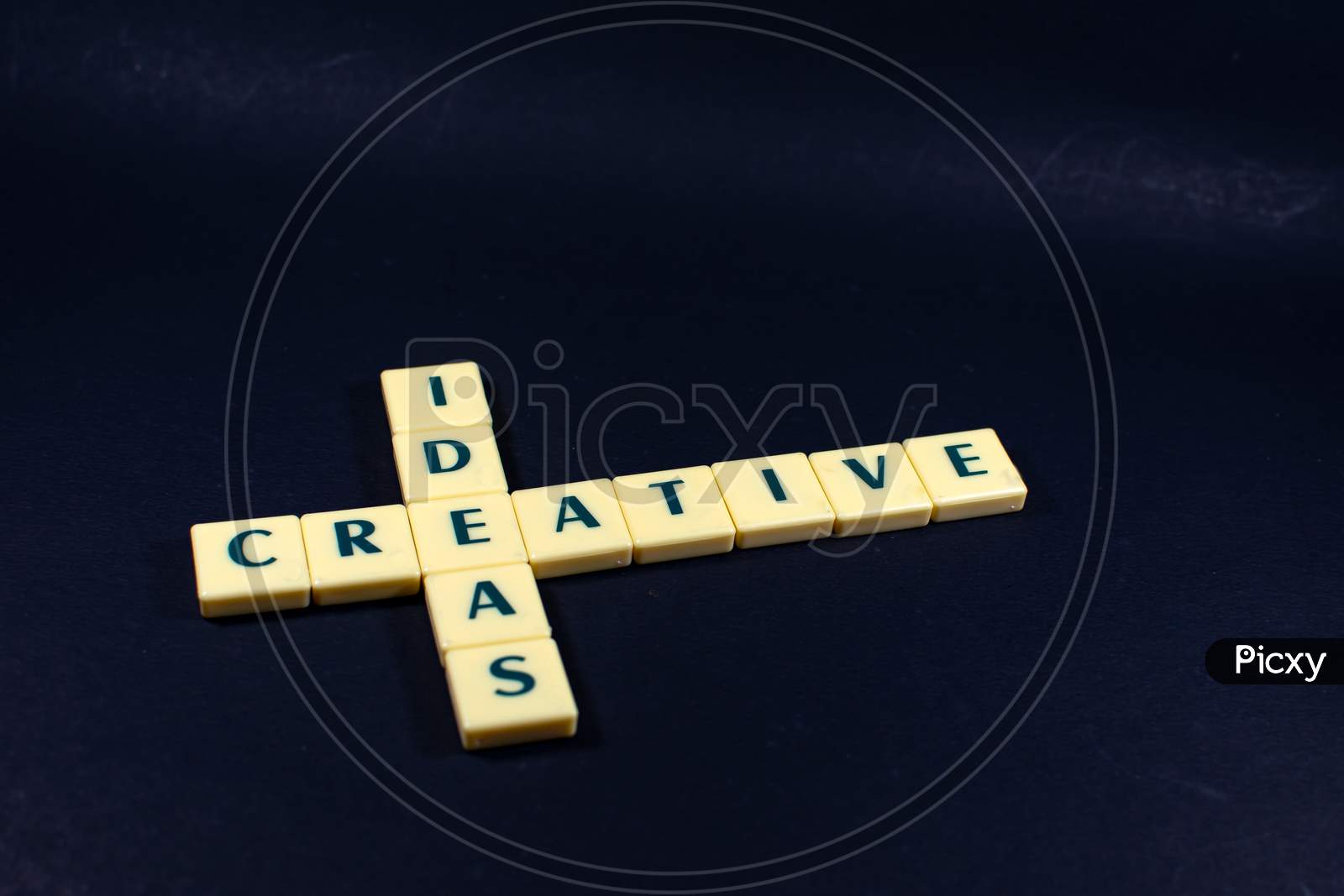 Creative Ideas word concept black texture background image using by block letter for English language learning concept