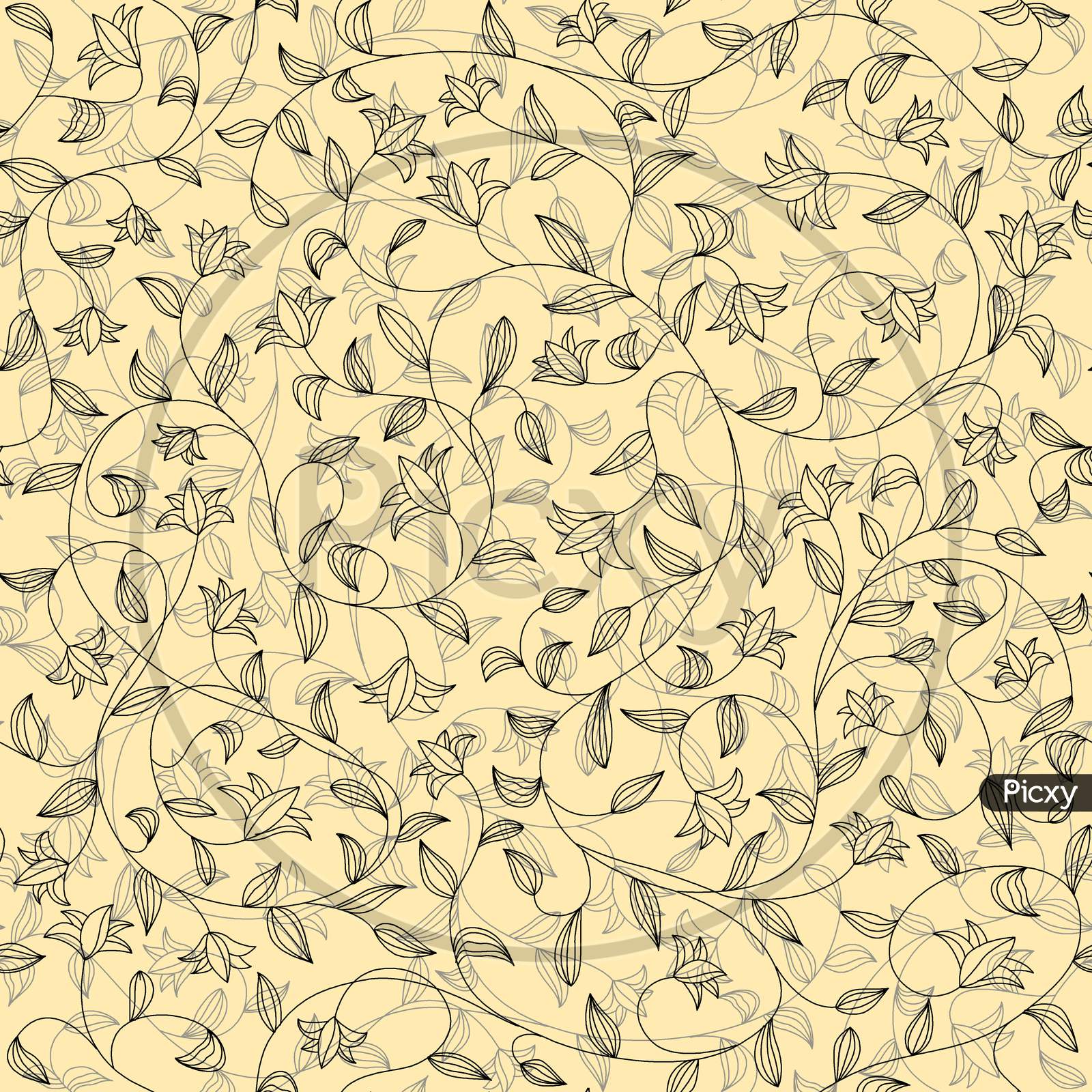 Flower Geometric Pattern. Seamless Flowers Background