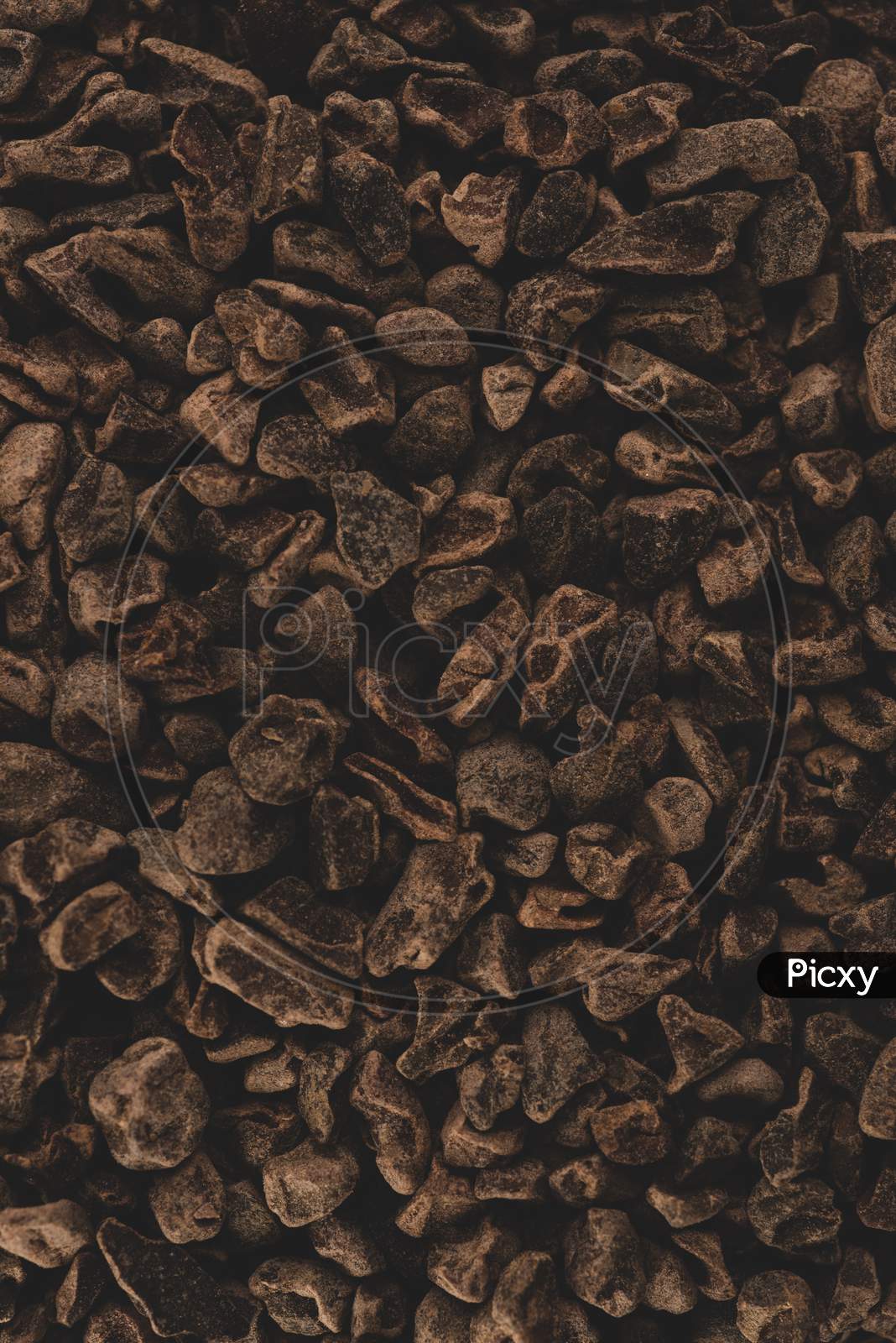 Macro Close Up Picture Of Raw Cacao Nibs
