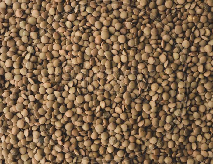 Many Raw Organic Lentils , Top View