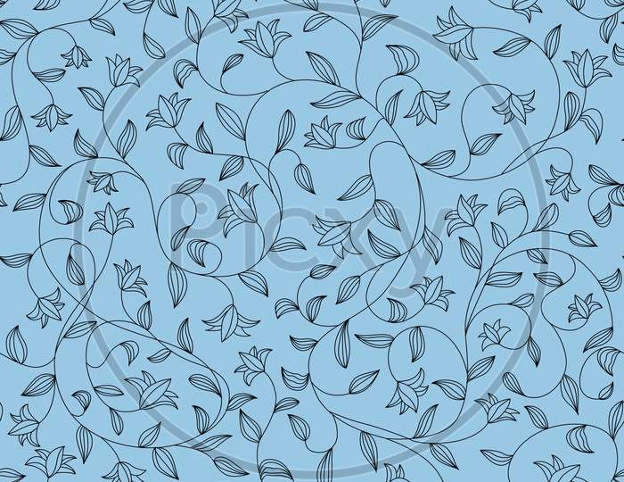 Flower Geometric Pattern. Seamless Flowers Background