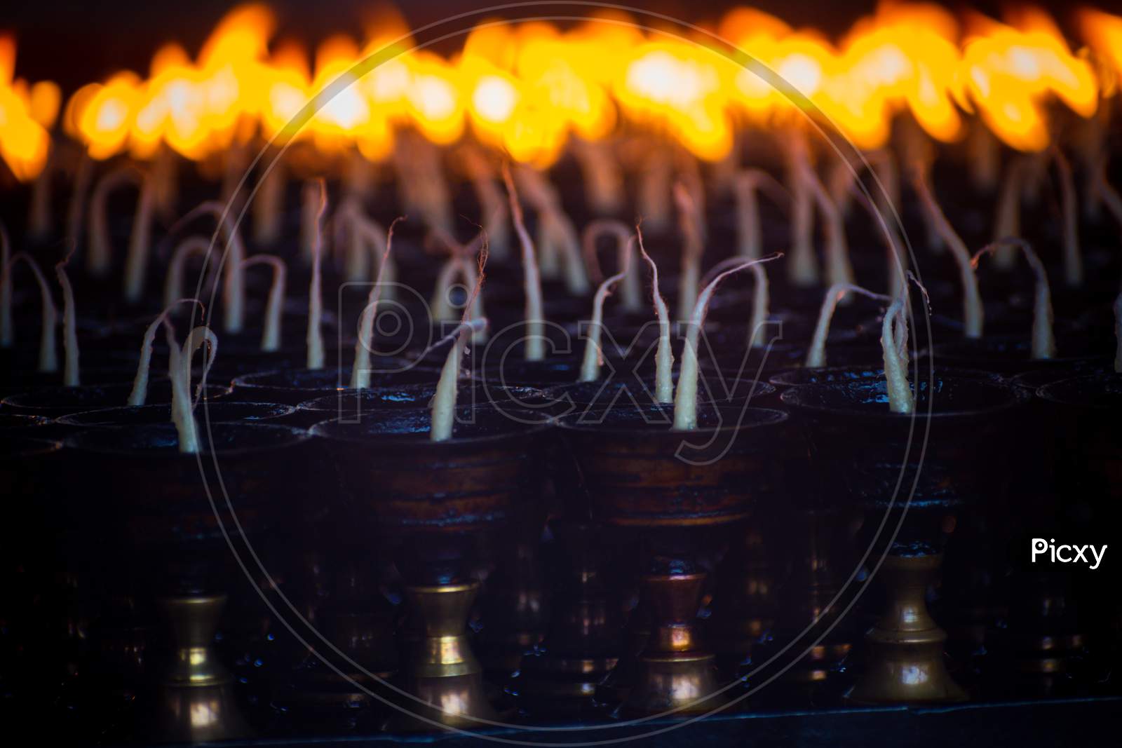 Fire flames of a candle or diya in Monestry