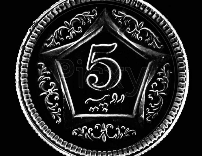 5 Rupees coin creative photography