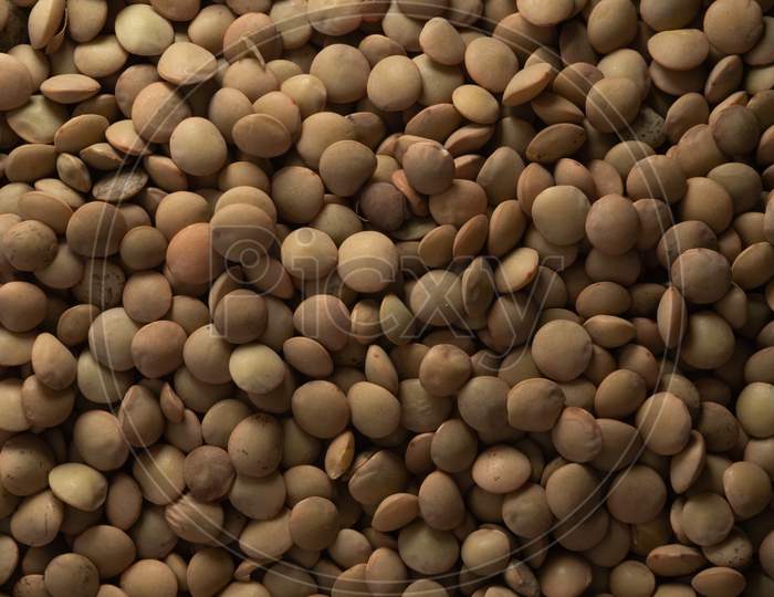 Many Raw Organic Lentils , Top View