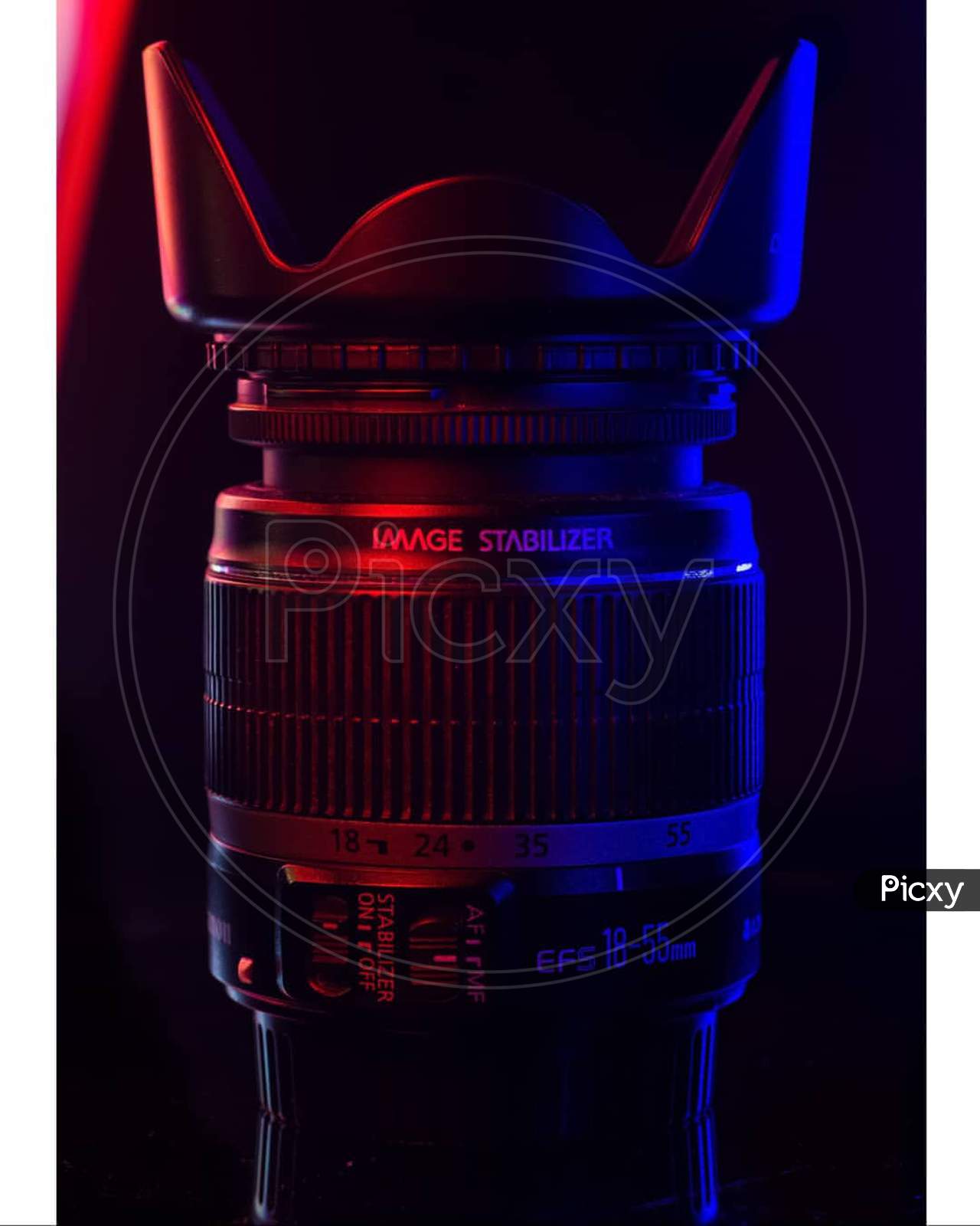 Creative Dual light/ dual tone cmera lens photoshoot