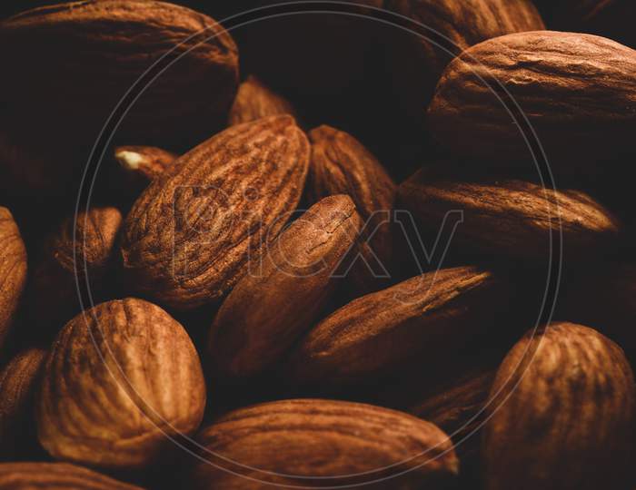 Macro Photography Of Organic Almonds