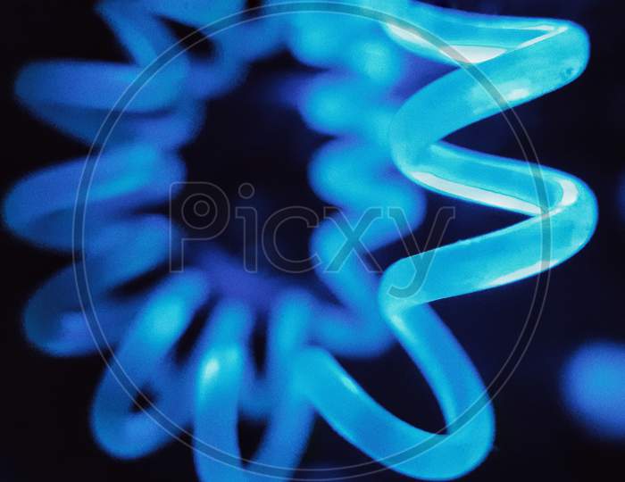 curled plastic wire macroshot