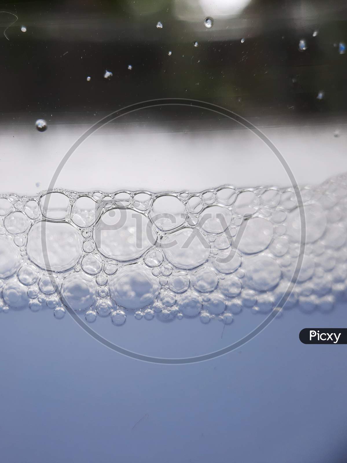 macroshot of bubbles in water