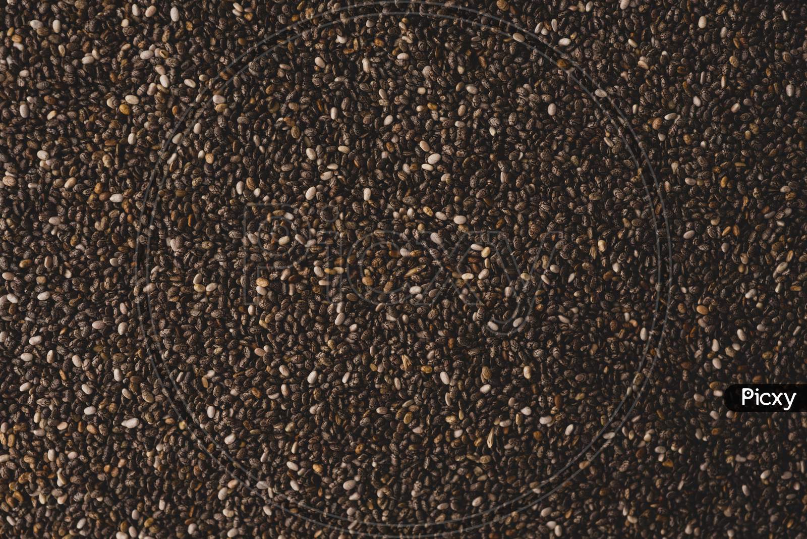 Many Chia Seeds Photography Top View