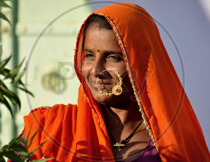 Rajasthani Women With Traditional Jewel