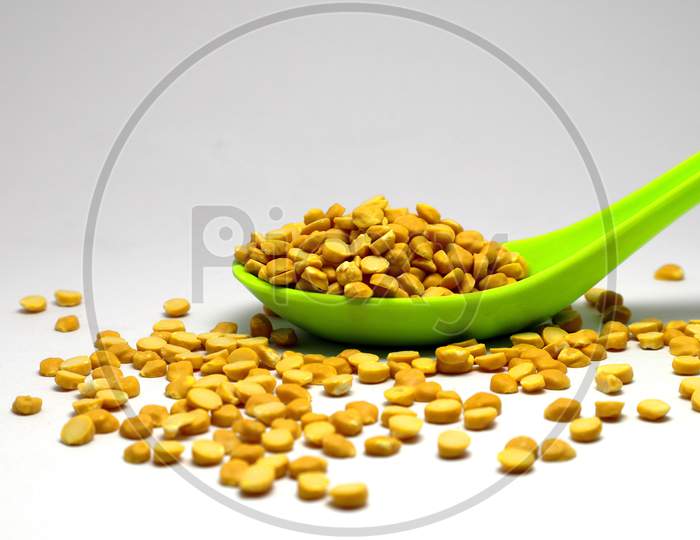 Yellow Lentil Isolated On A White Background